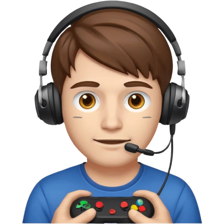 garcon blanc cheveux brun gamer emoji