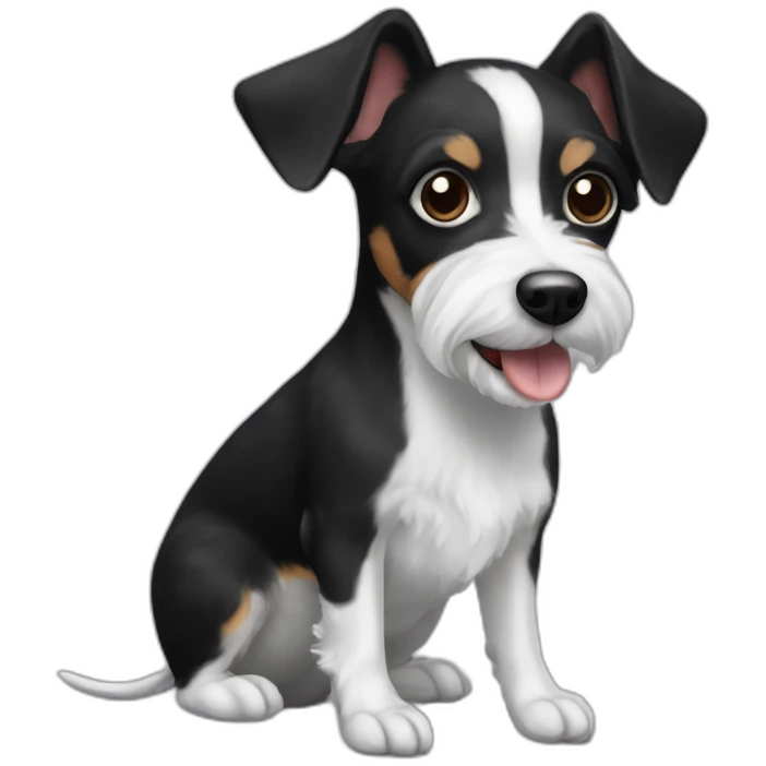 black and white rat terrier poodle mix emoji