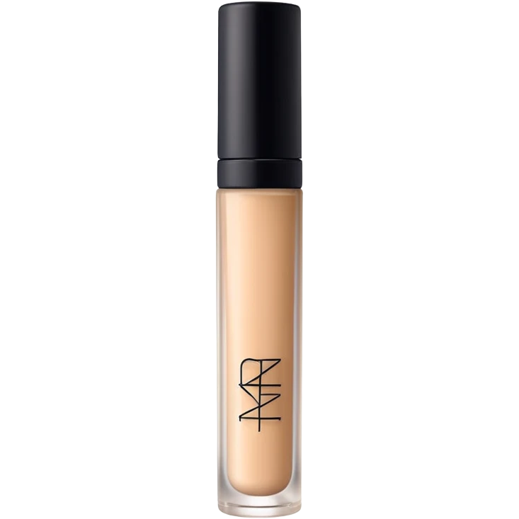 "NARS" brand, realistic, isolated 
Radiant Creamy liquid makeup Concealer, translucent glass tall tube emoji