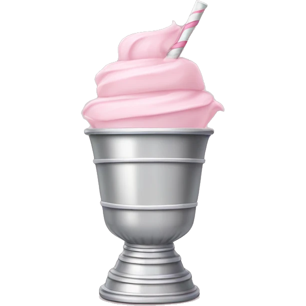 Pastel pink stanley cup with straw emoji