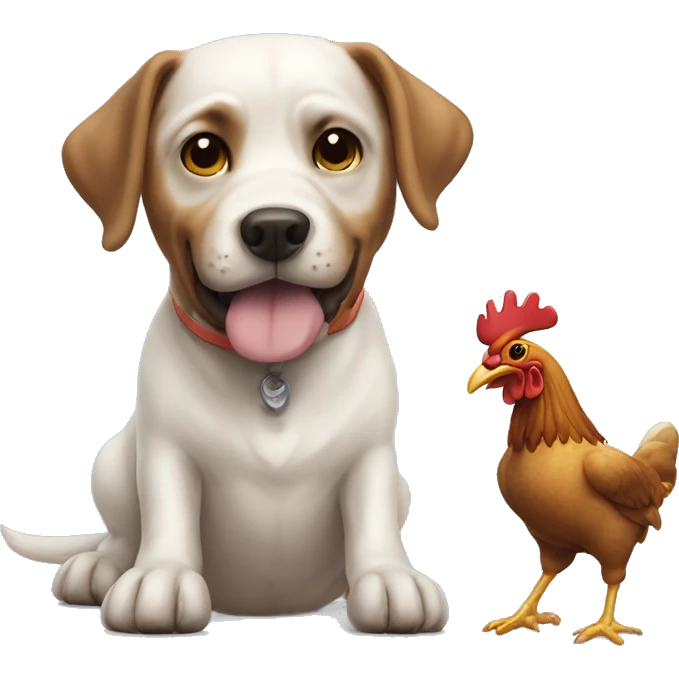 pitbool dog with chicken emoji