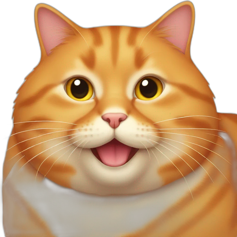 fat orange cat emoji