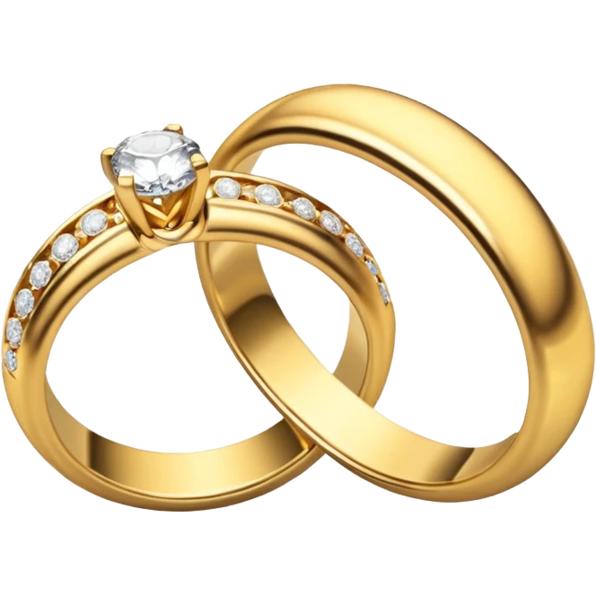 Wedding rings with brilliant  emoji