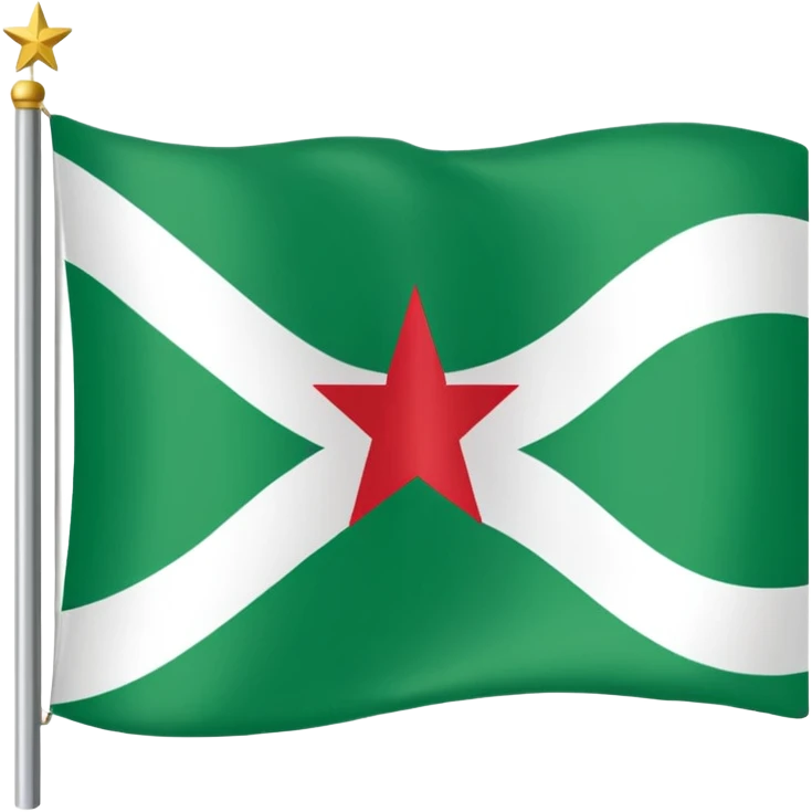 Somaliland flag it has green on top, white in the middle and green at the bottom black star in the middle  an emoji