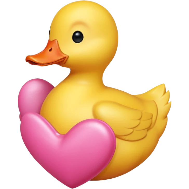 Yellow duck inside pink heart emoji