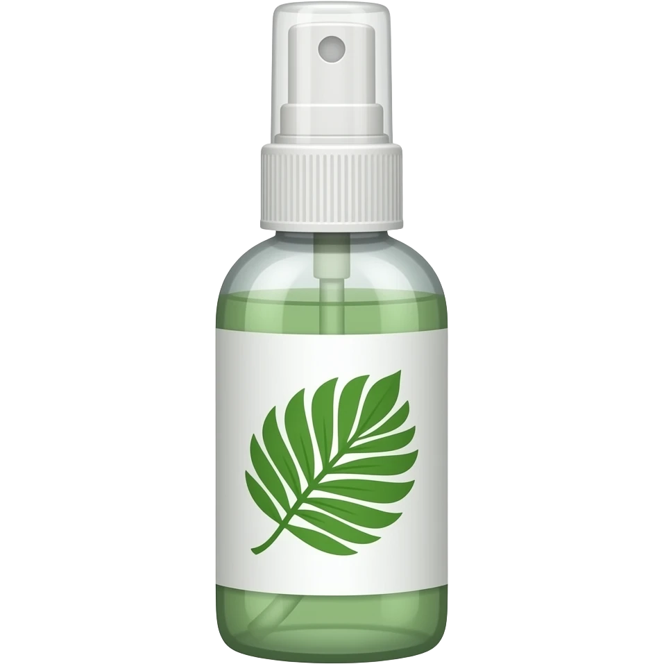 Thin Light green spray bottle with label emoji