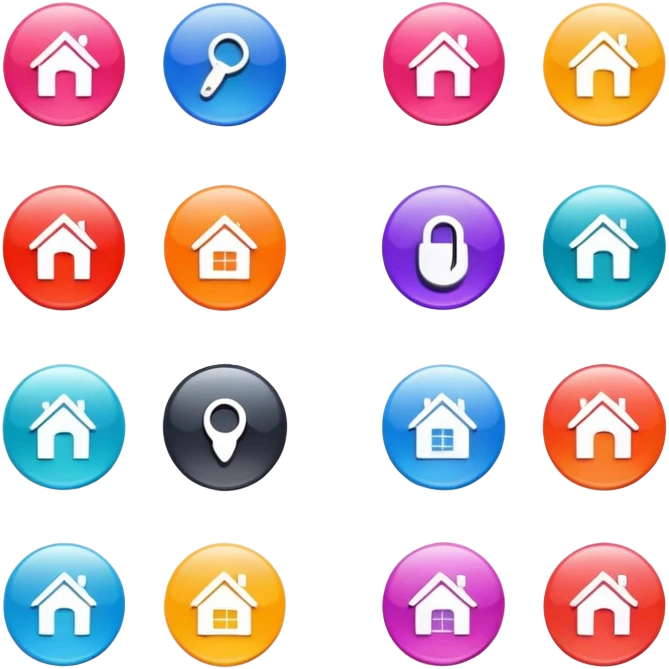 website icon set with home button emoji
