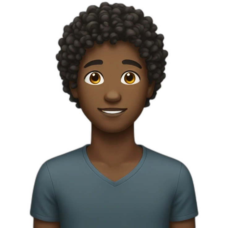 Black teen boy with curly hair  emoji