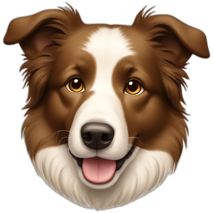 border collie dog light brown cream emoji