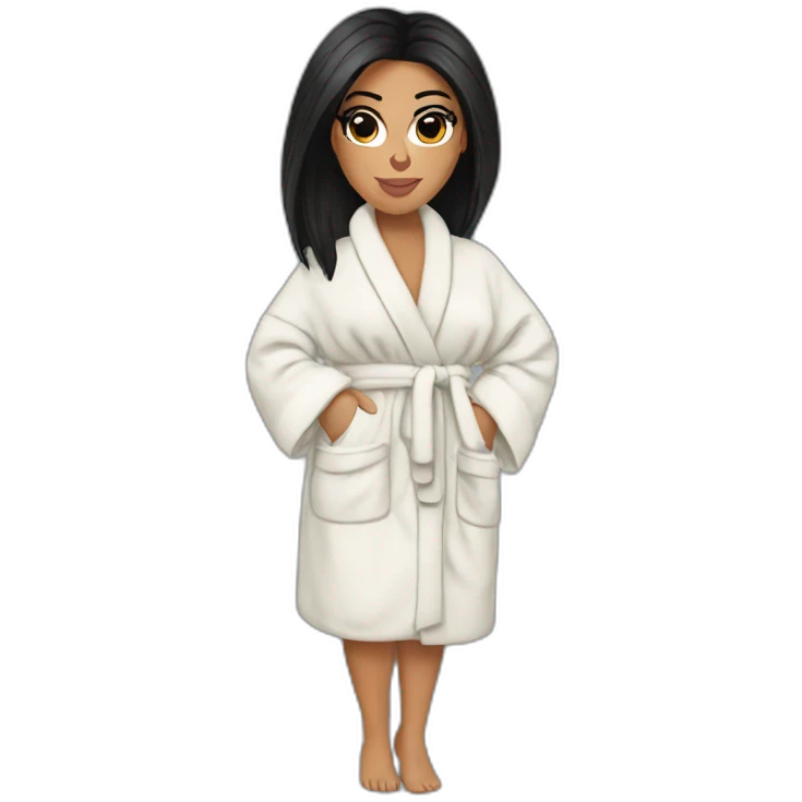 Kim kardashian in a bathrobe emoji