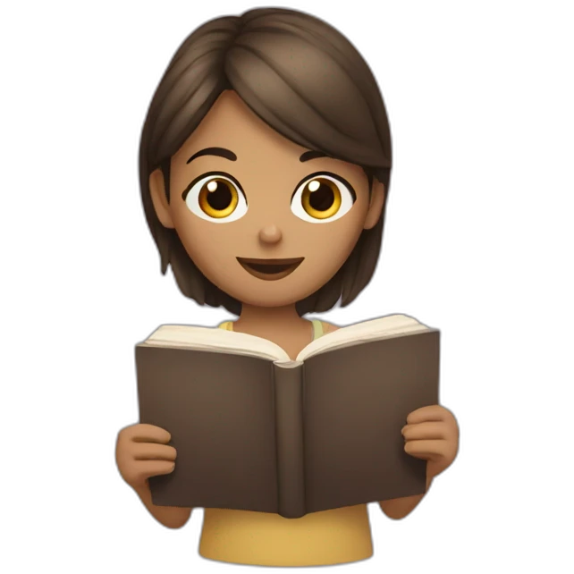 A girl who reads a book emoji