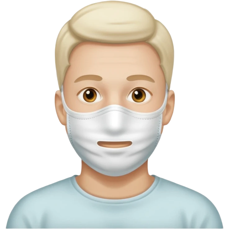 men's face with white facial mask emoji