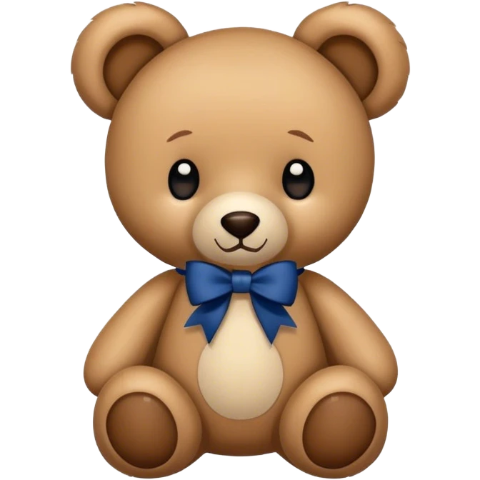 Teddy with dark blue bow emoji