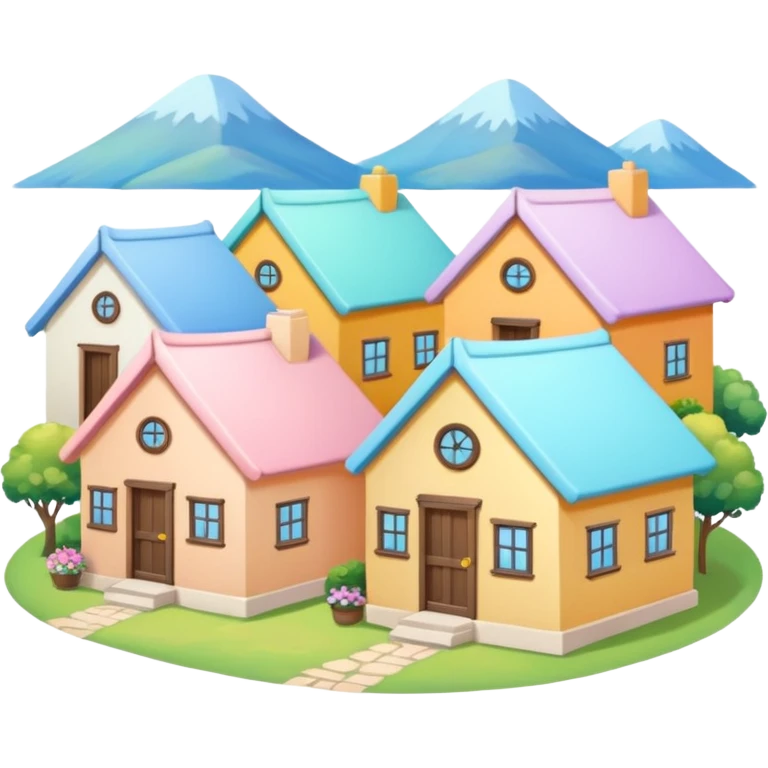 Pastel Roof Cottages emoji