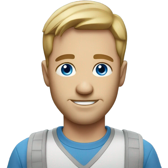 casual portrait of a man blue eyes emoji
