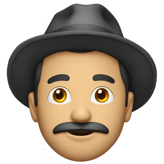 Hombre cantante con bigoto justo encima de la boca emoji
