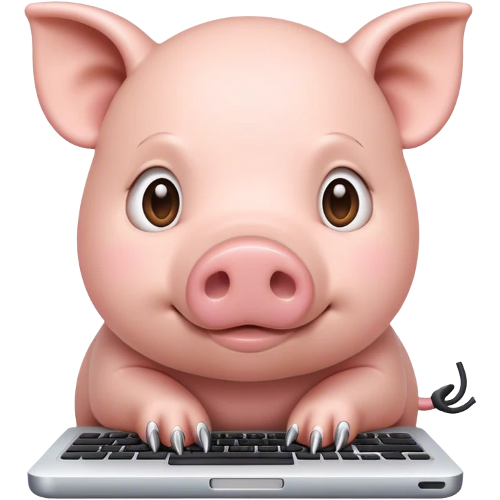pig use computer emoji