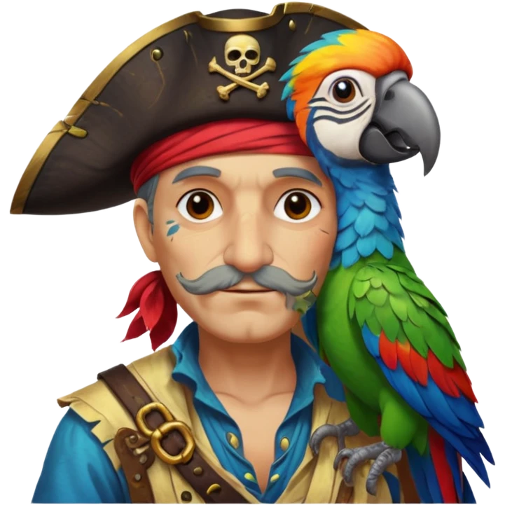 pirate and parrot emoji