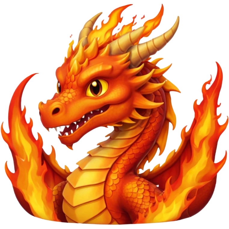 um dragão pegando fogo emoji