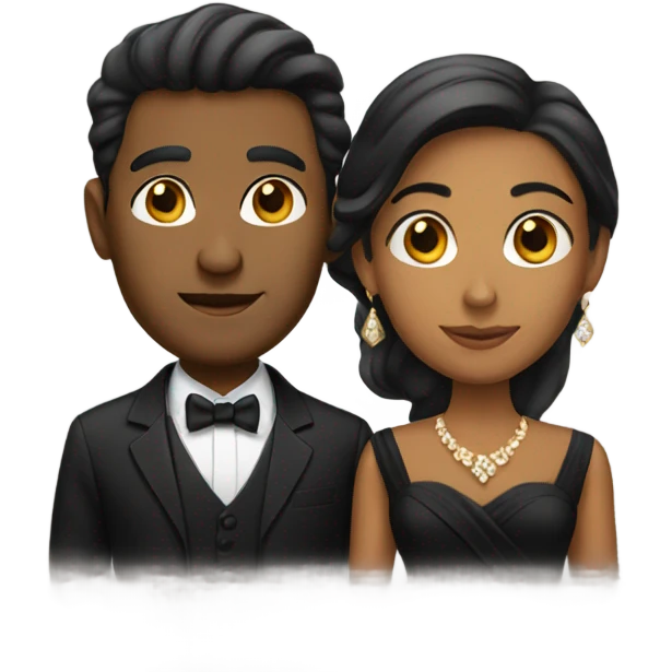Brown man couple in formal attire emoji