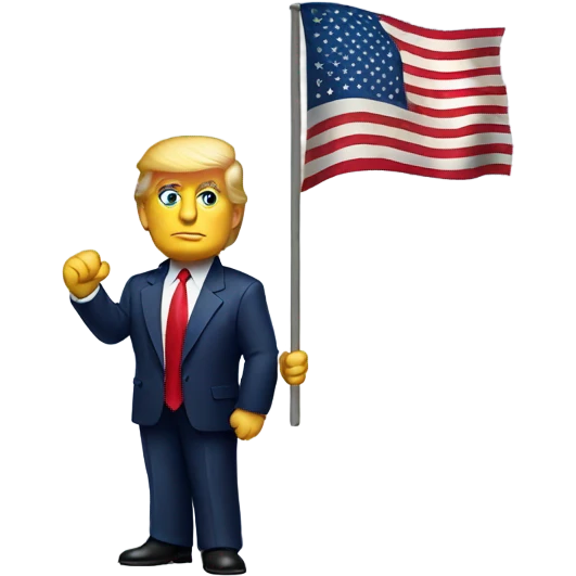 President trump with American flag emoji