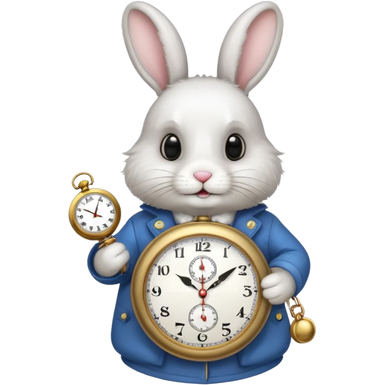Rabbit holding watch emoji