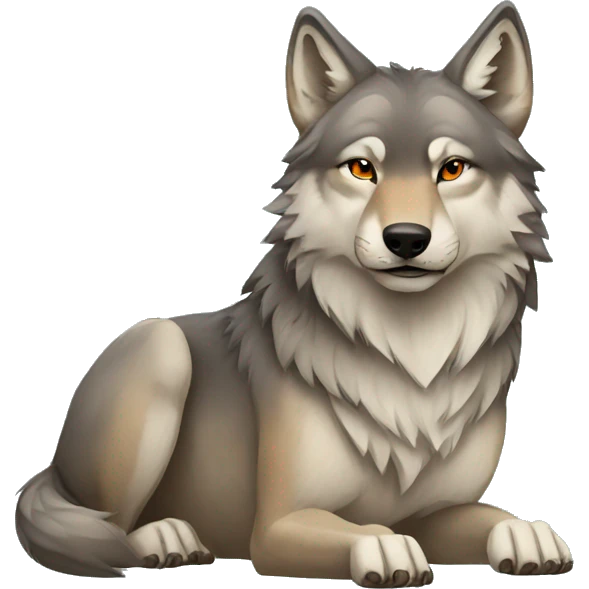 Wolf and butterfly emoji