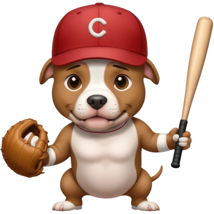 Pitbull playing baseball emoji