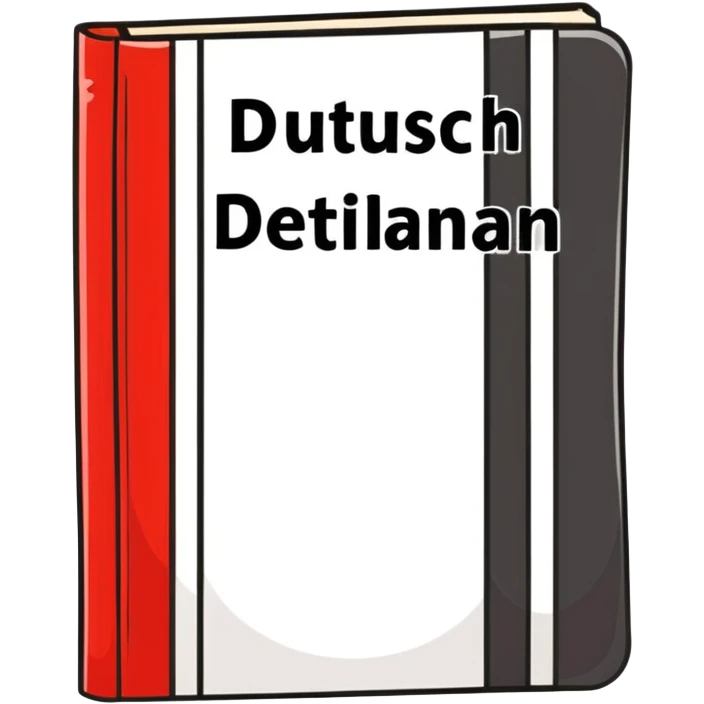 Dictionary book cover with German and Italian flags, labeled Deutsch-Italiano Dictionary emoji