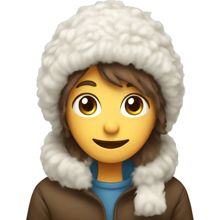 fluffy cozy winter hat emoji