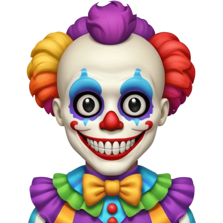 cute skeleton man clown with makeup emoji