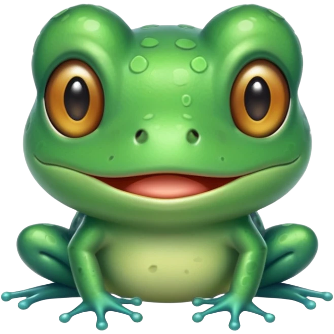 cyan cute frog minimalistic emoji