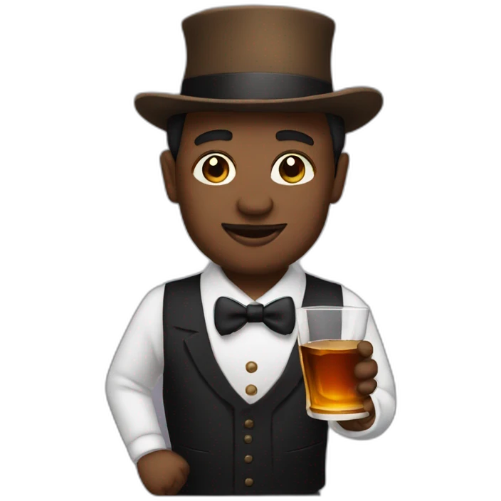 Gentleman with whiskey  emoji