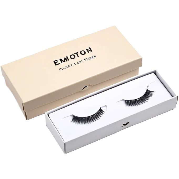 false lash strips in a box packaging  emoji