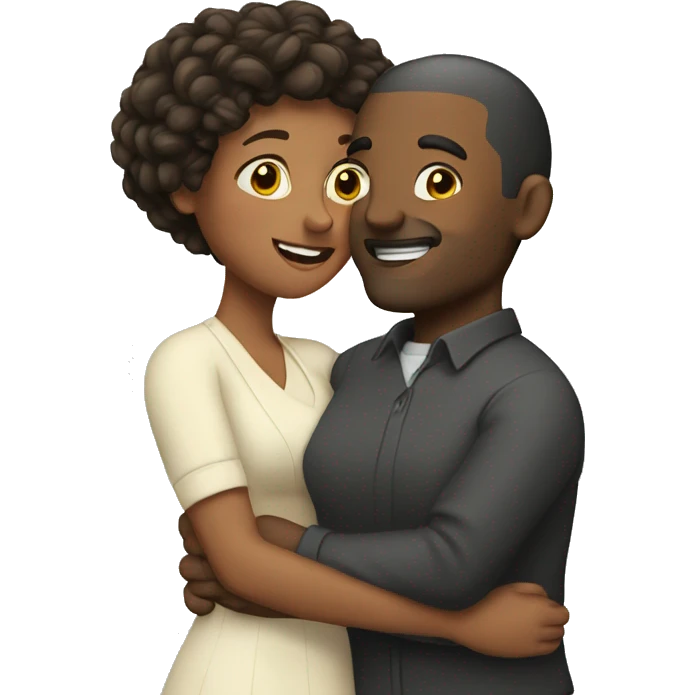 Wife and husband hugging emoji