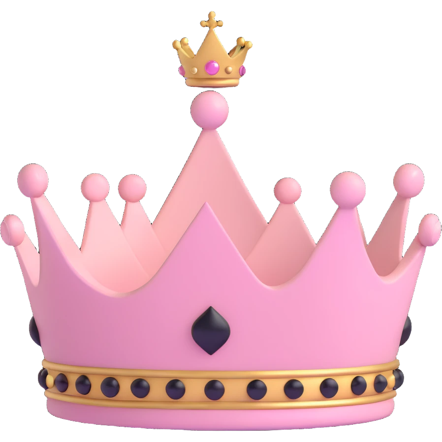 classic light pink crown emoji