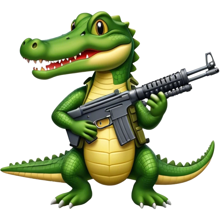 Alligator with a machine gun  emoji
