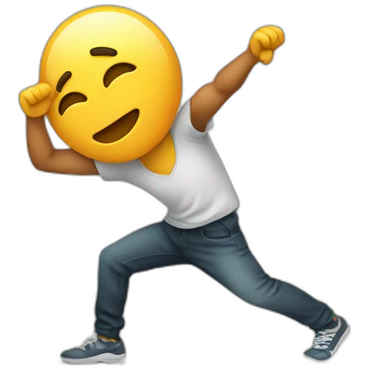 personne qui fait un dab emoji