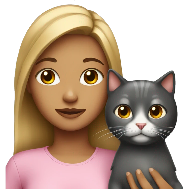 Clean girl with cat emoji