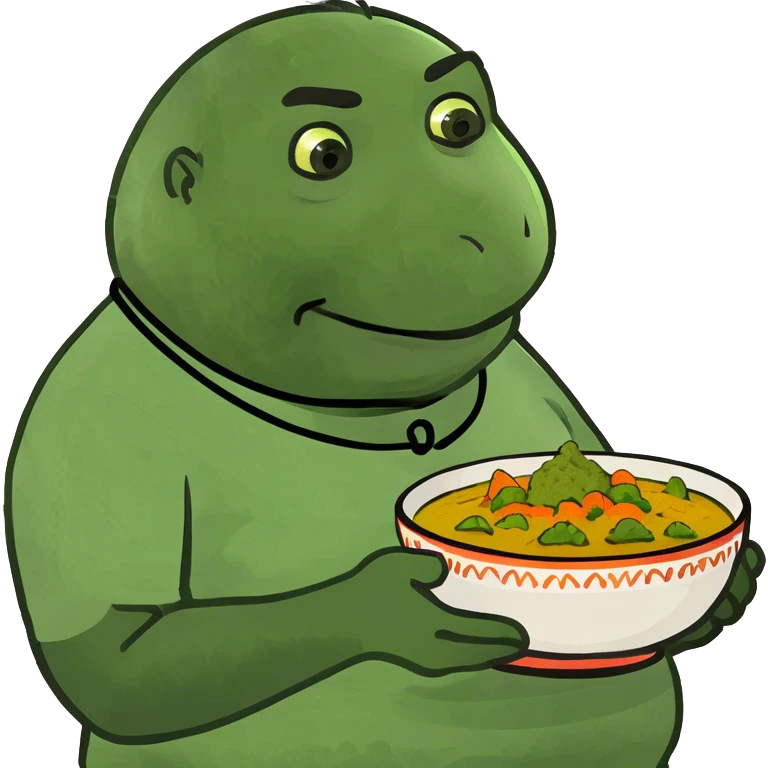 Fat Indian eating curry emoji