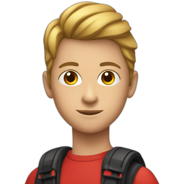 Adolescent de 14ans sur une supermot rouge et noir emoji