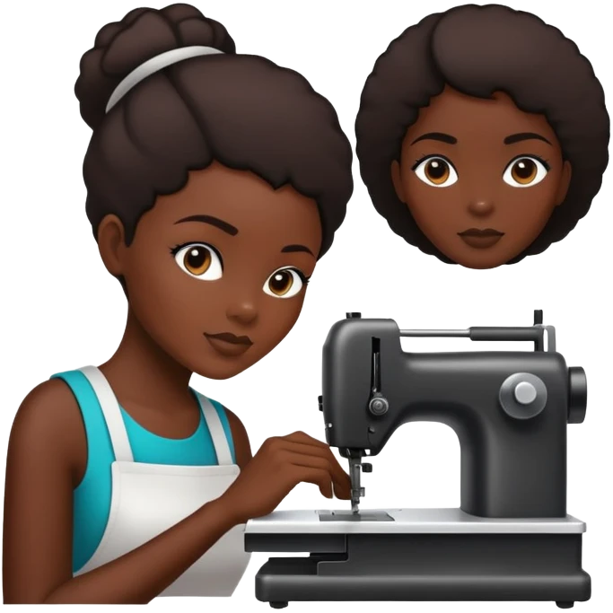 African American lady using silhouette cutting machine emoji