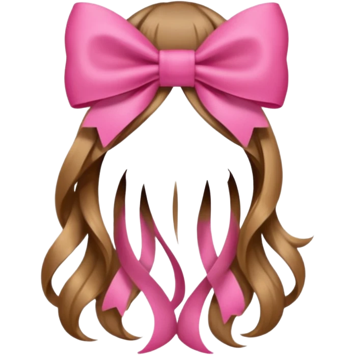 hair from behind with a pink bow emoji