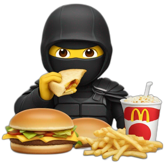 Tortu ninja entrain de manger McDonald's emoji