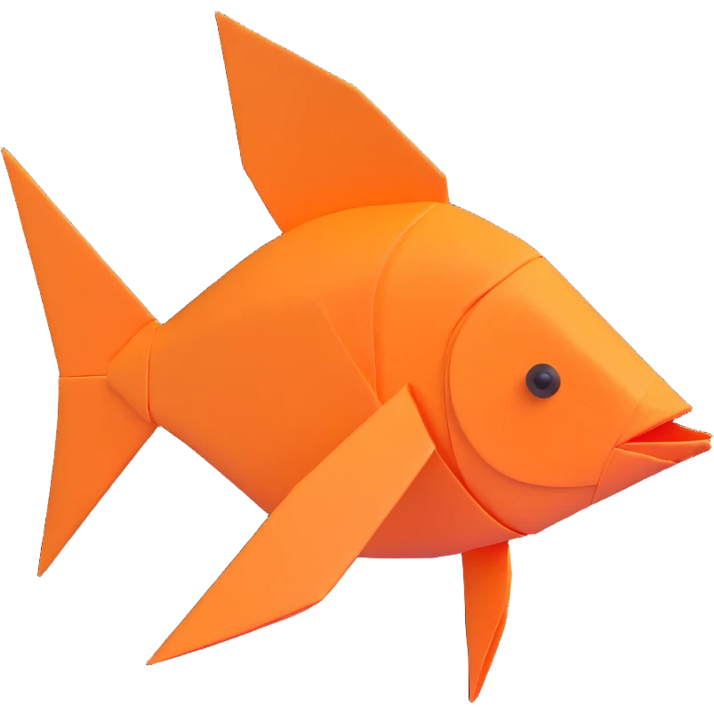 Un poisson origami emoji