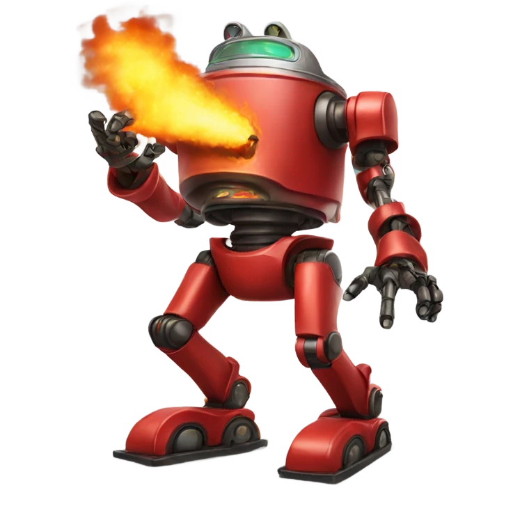 Fire-breathing robot santa emoji