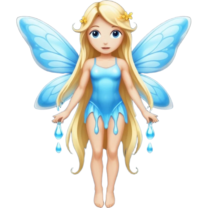 full body woman long blonde hair blue eyes white skin muscular build honey fairy dripping nectar glow emoji