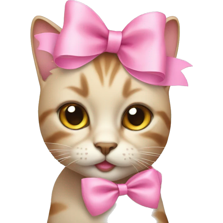 cat with pink bow emoji