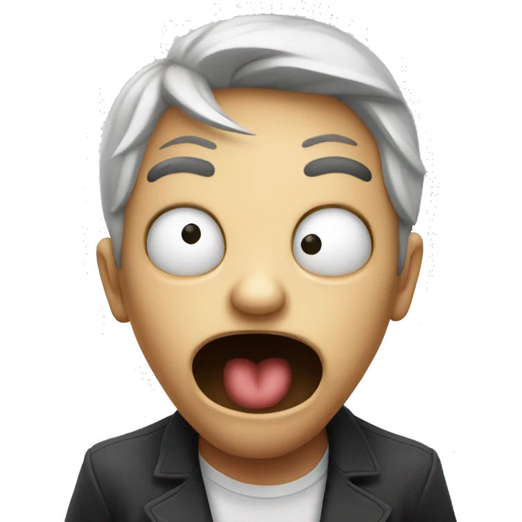 poker face with horrified open mouth emoji