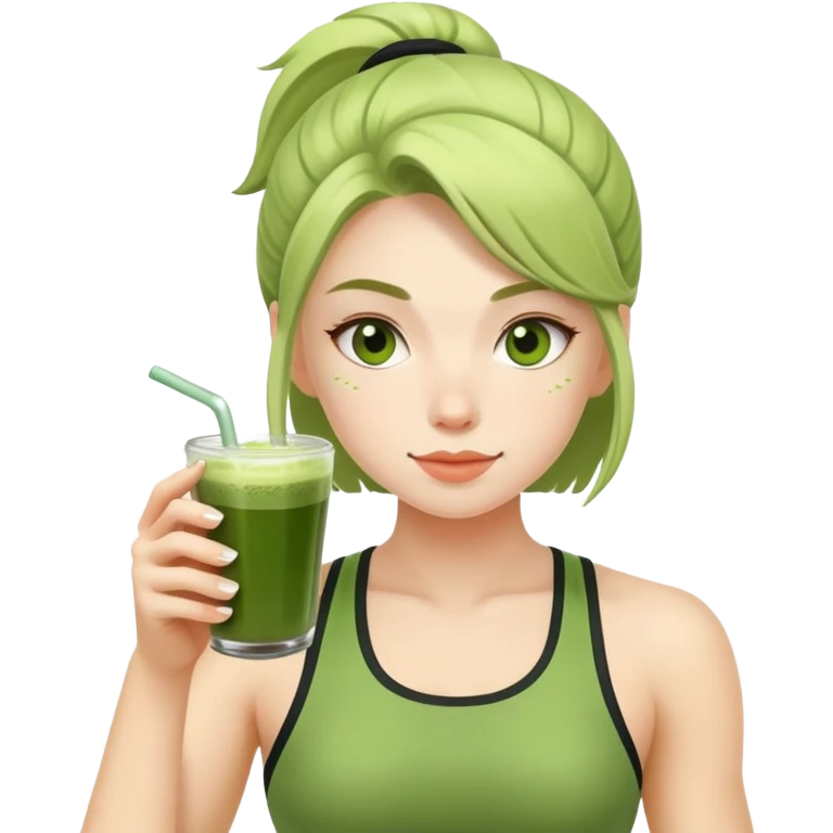 gym girl with matcha emoji
